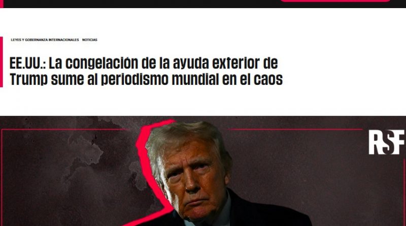 Noticia de Reporteros Sin Fronteras con Donald Trump